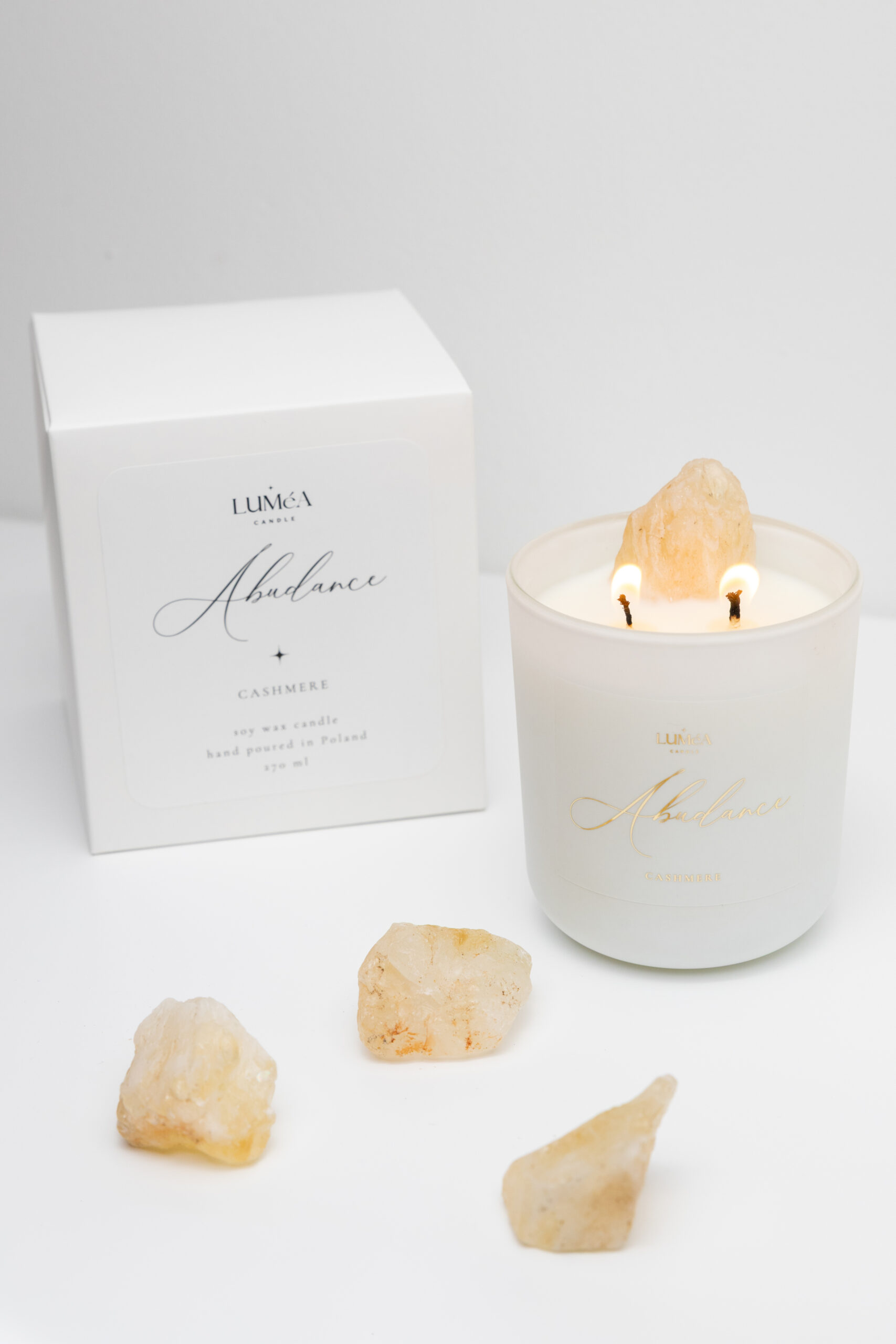 Świeca sojowa Luméa Candle z cytrynem – kamień energii i pozytywnego nastroju