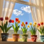 dekoracje wiosenne na okno