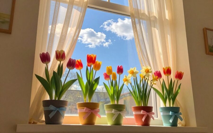 Dekoracje wiosenne na okno – stwórz radosną atmosferę w domu