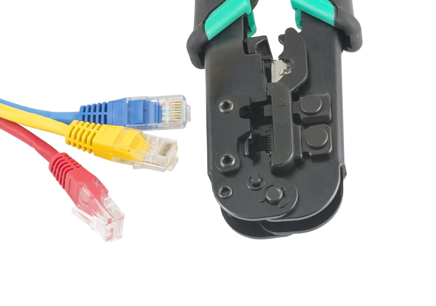 Zaciskarka i przewody sieciowe z wtykami RJ45