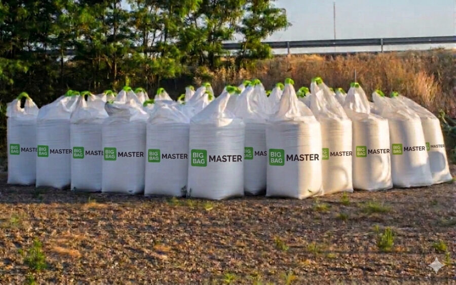 Big bag z nadrukiem flex: logo, telefon i instrukcja – personalizacja Big Bag Master